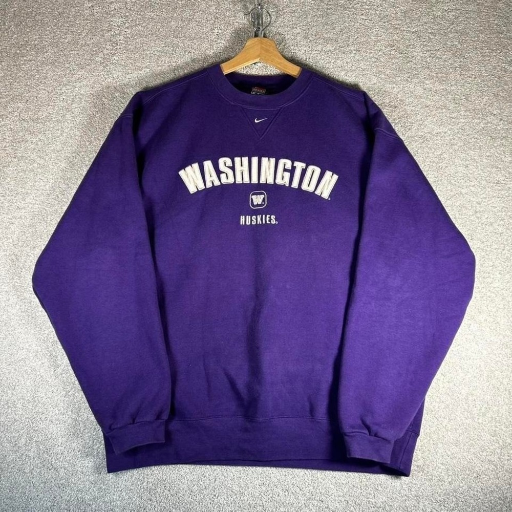 Vintage Washington Huskies Nike center swoosh purple college crewneck sweatshirt